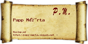Papp Márta névjegykártya