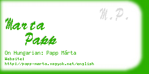 marta papp business card